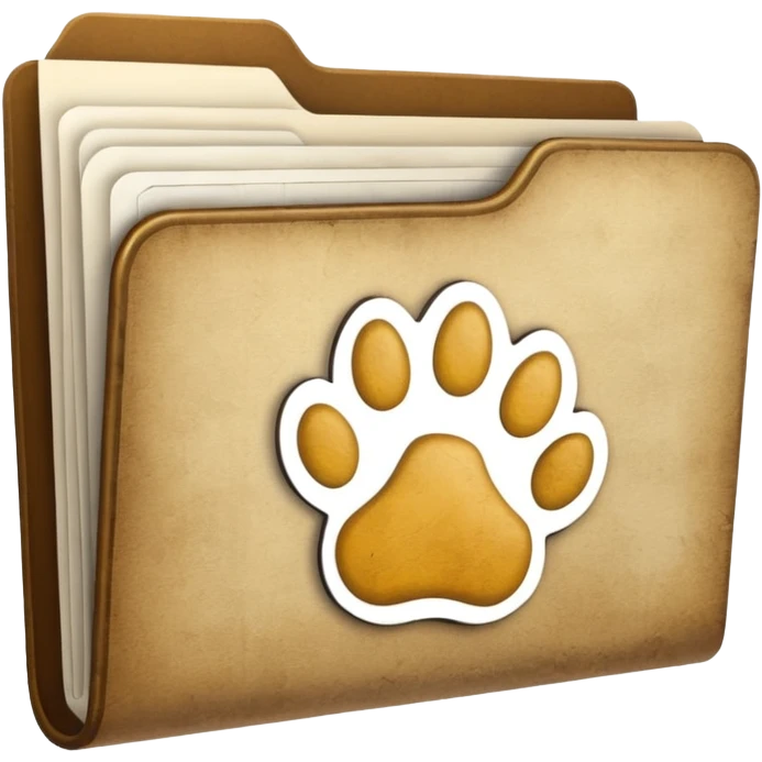 a folder of documents with a pawprint on it emoji
