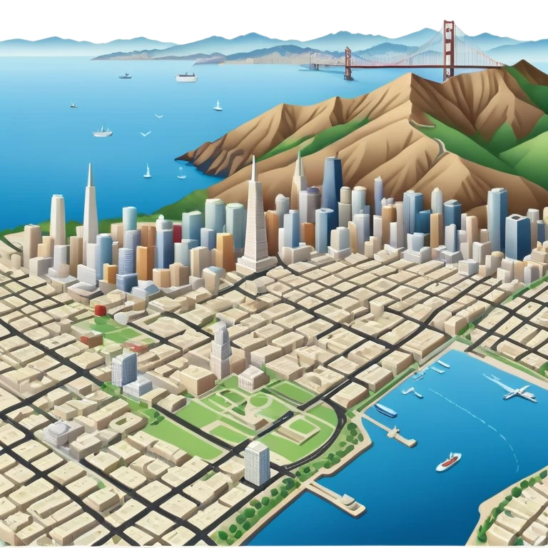 Make an outline of the city of san fransico on a map  emoji