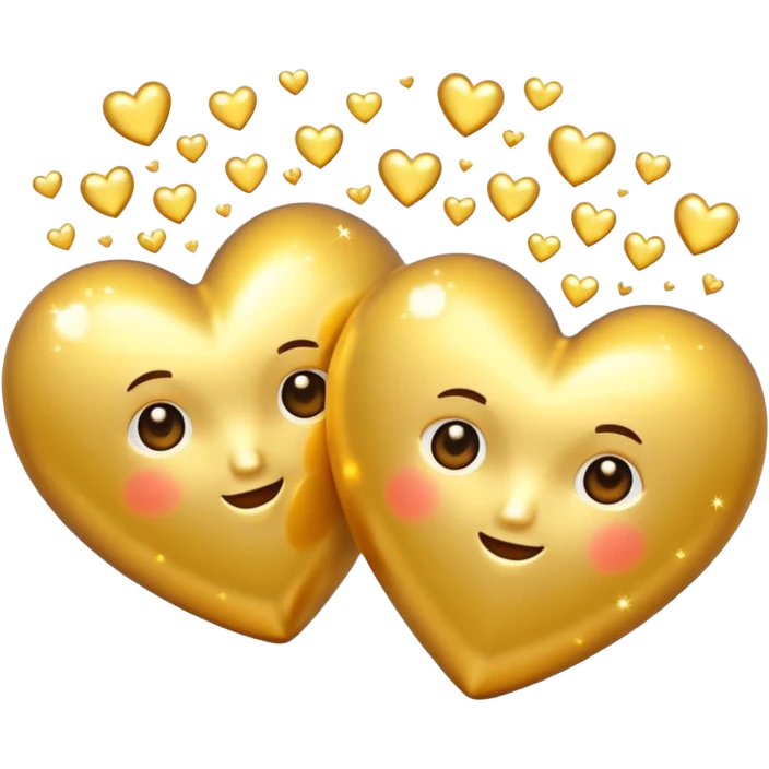 2 goldene funkelnde Herzen emoji