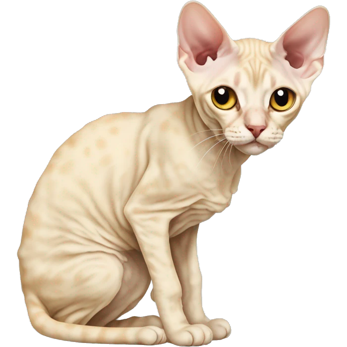Kot Devon rex z błękitnymi oczami  emoji