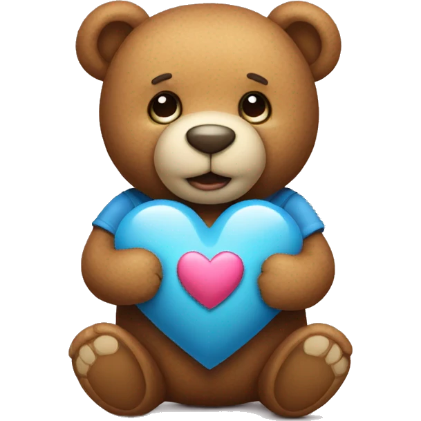 teddy bear holding a heart emoji