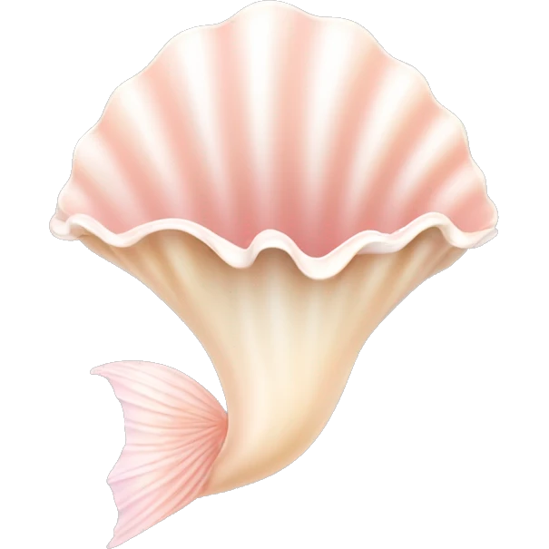 cute girlish light pink and biege decorated delicate, mermaid type SHELL with a small pearl inside of it emoji