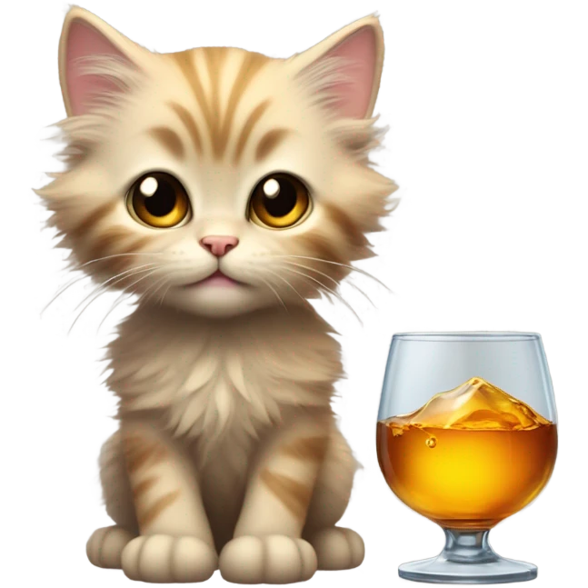 Kitten drinking alcohol  emoji