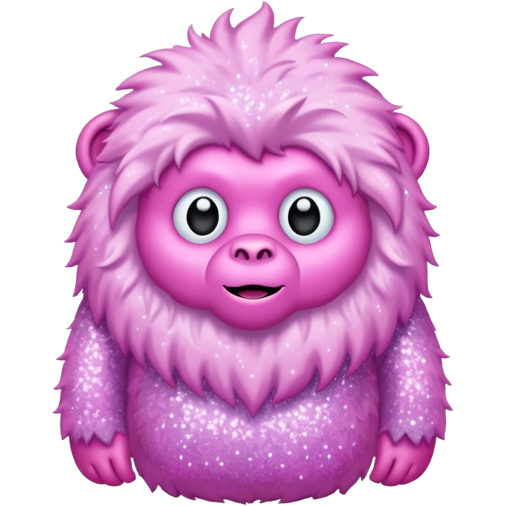 pink yeti with glitter emoji