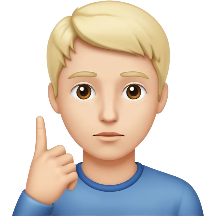 Finger point to head thinking emoji
