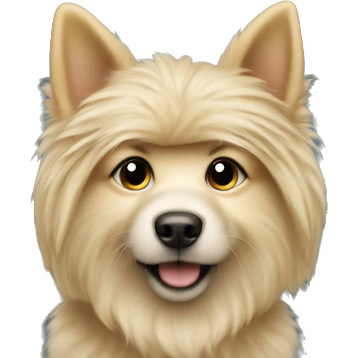 Blonde furry dog with watch emoji