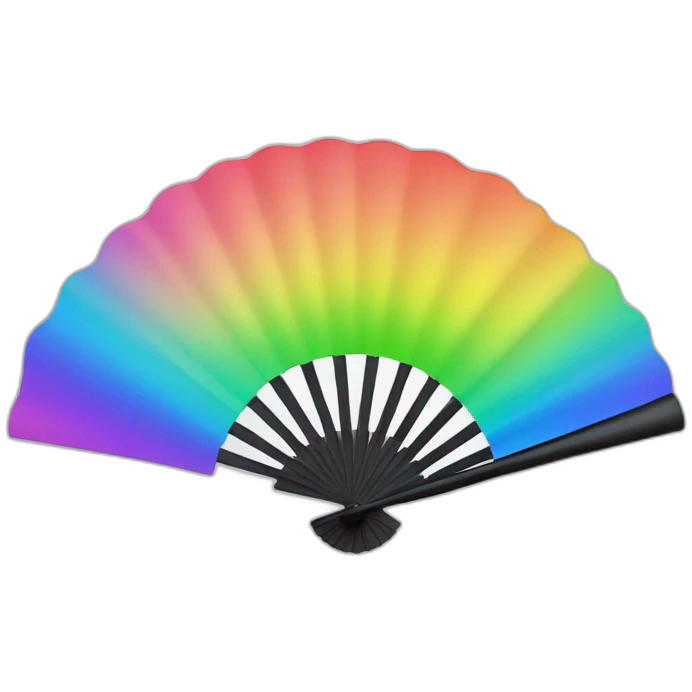 colored fan with rainbow colors emoji