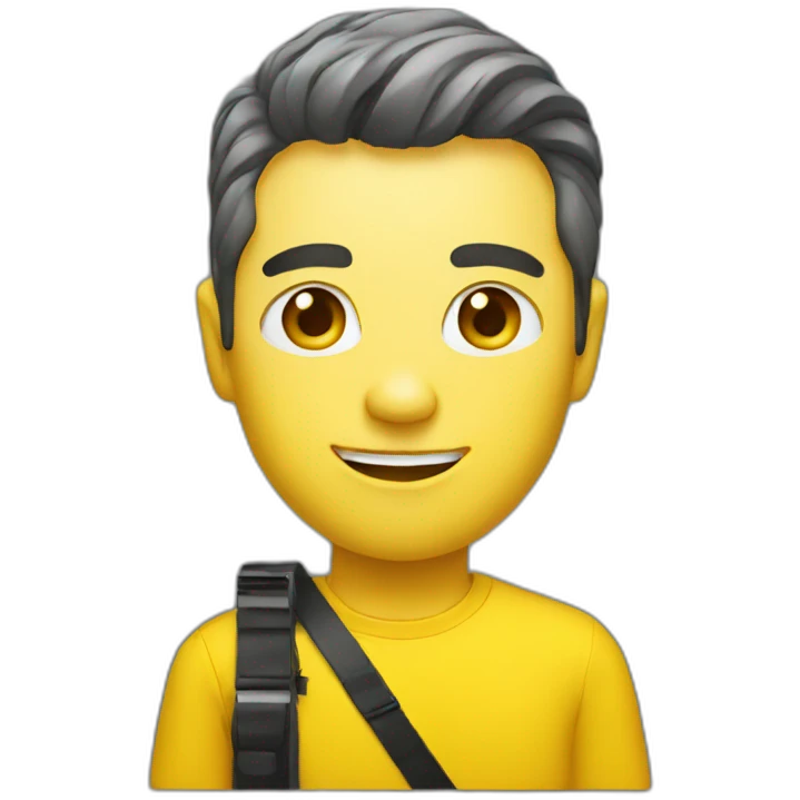a white music photographer with yellow shirt emoji