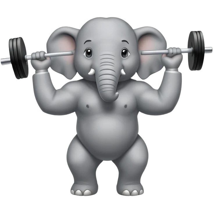 elephant lifting a barbell emoji
