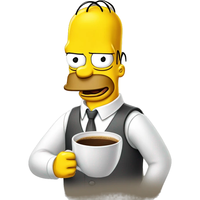 Hommer Simpson qui boit un café  emoji