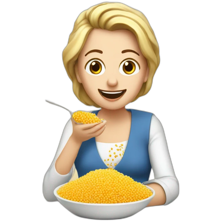 Marie lepen eating couscous emoji