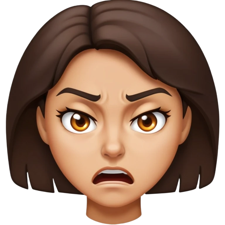 Angry brunette tan skin  emoji