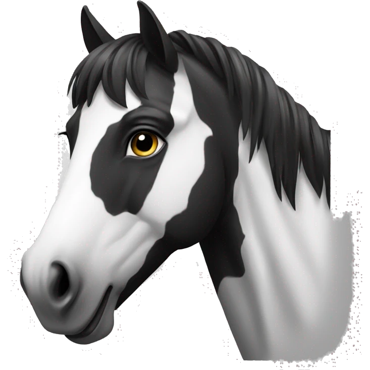 A black and white horse emoji