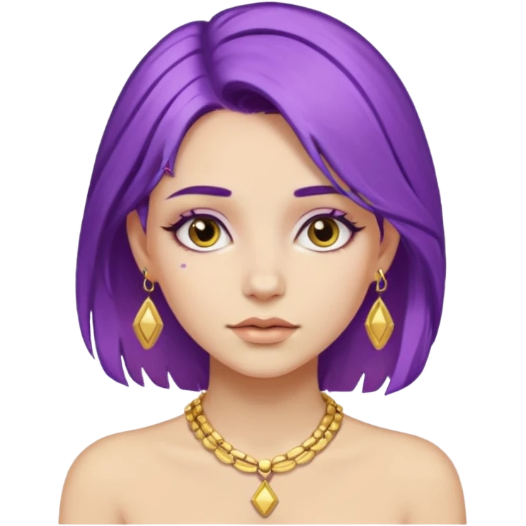 girl with purple hair jewelry emoji