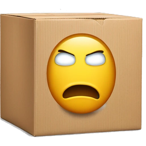 Delivery box with Cold face emoji
