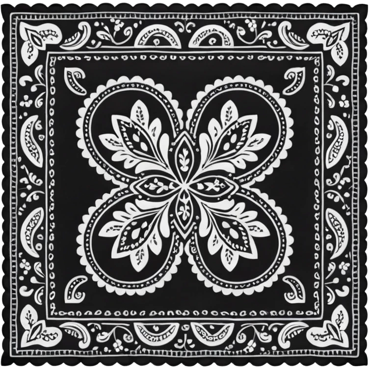 Black Paisley Bandana emoji
