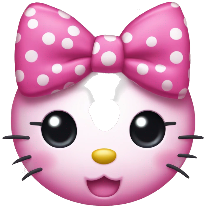 Hello kitty with pink polka dot bow emoji