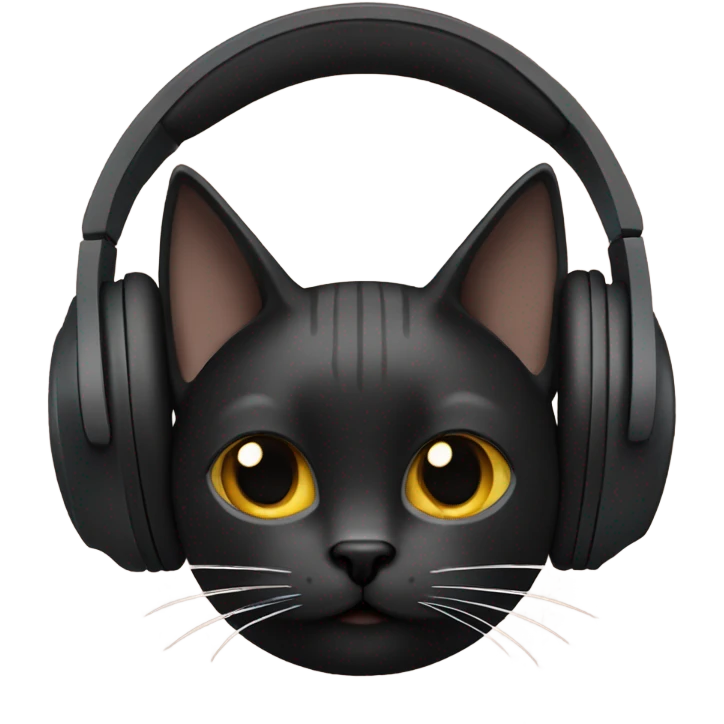 black headphones  with a cat emoji