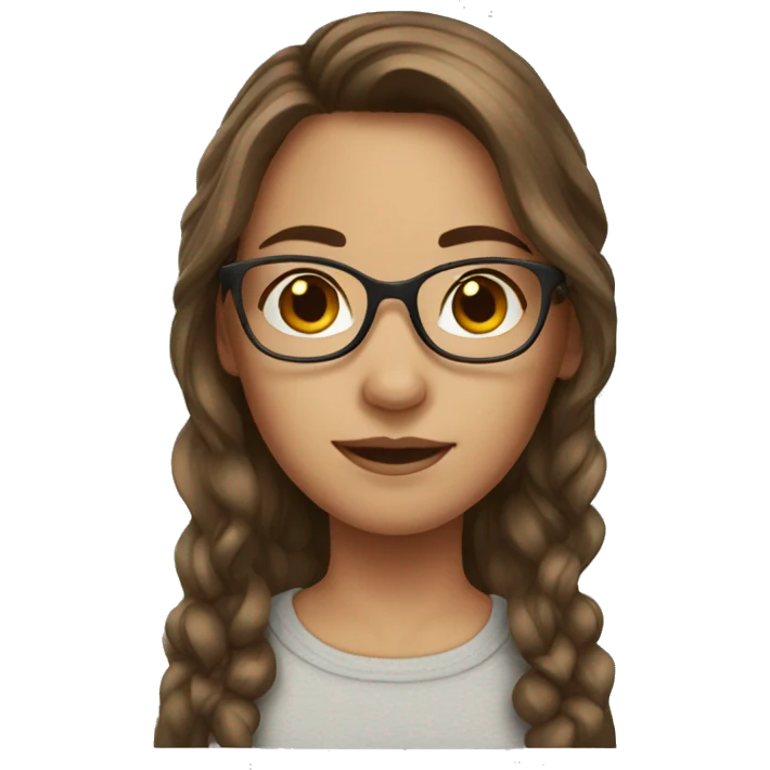 girl with brown hair and glasses emoji