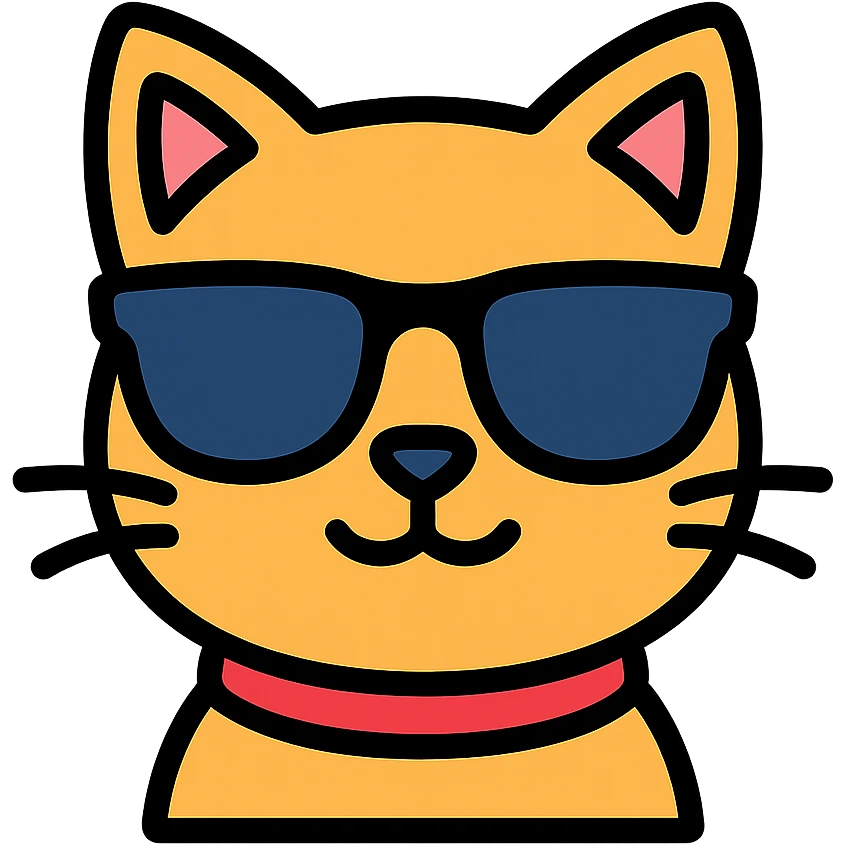 cat wearing sunglasses color icon emoji