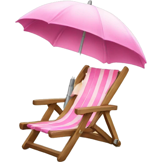 beach chair with pink umbrella emoji