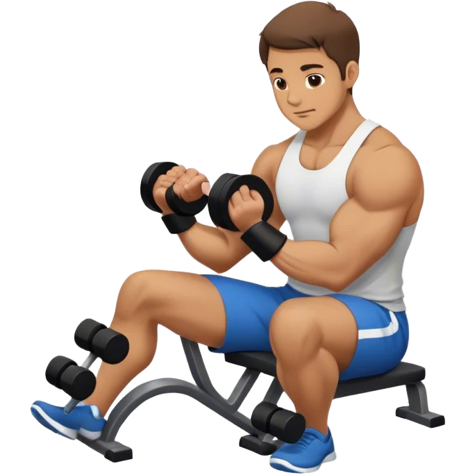 man seated weighted wrist curl emoji