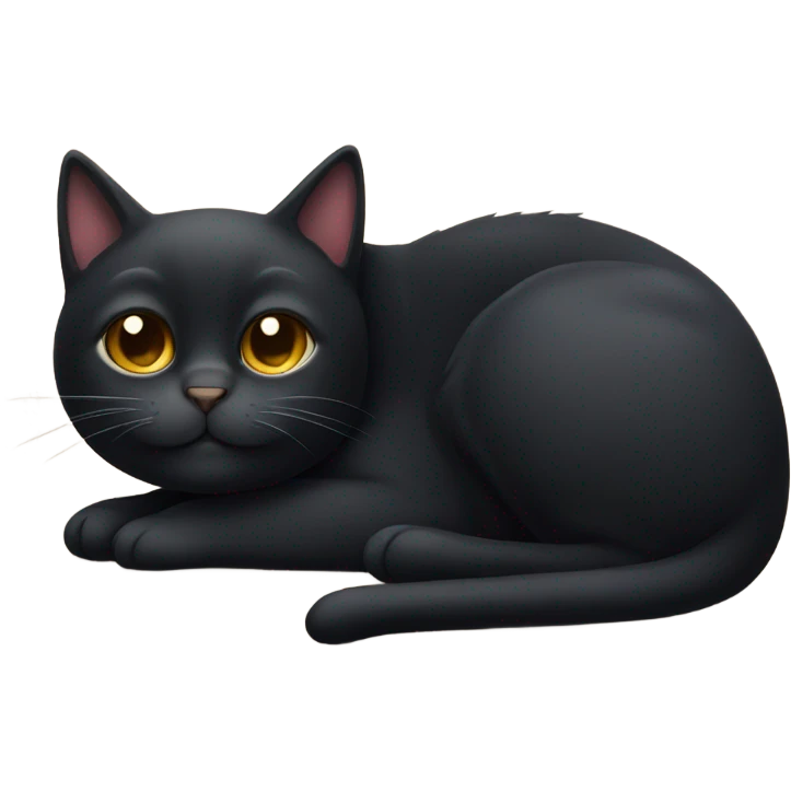 Black sleepy cat emoji