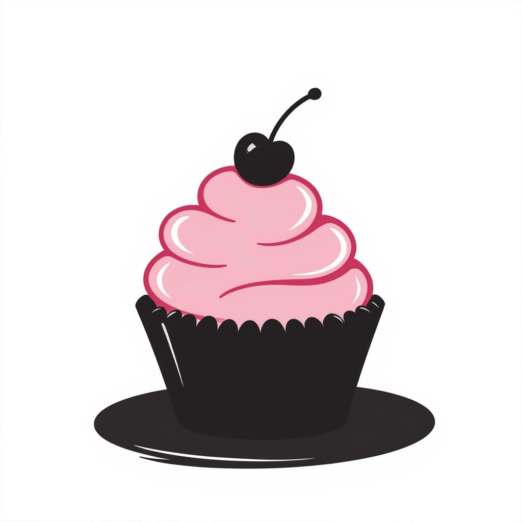 A cupcake with pink icing emoji