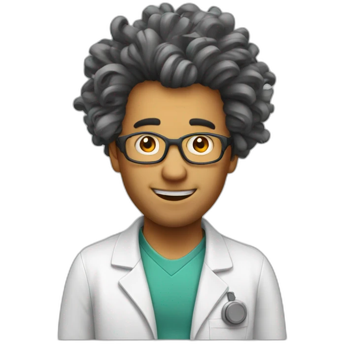 physicist crazy hair emoji