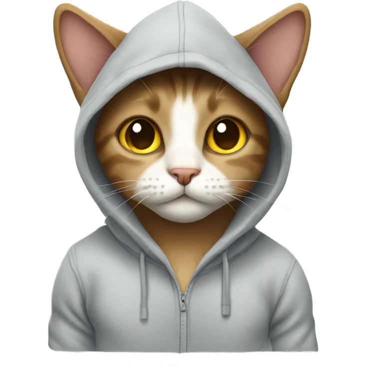 cat wearing a hoodie emoji