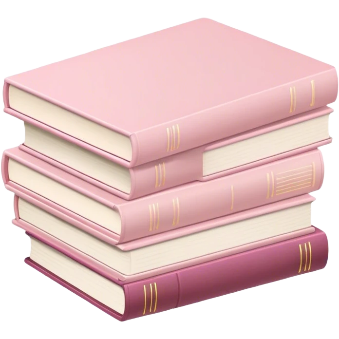 Stack of pale pink books emoji