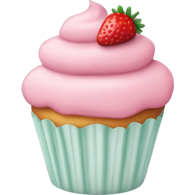birthday pastel pink strawberry capcake  emoji
