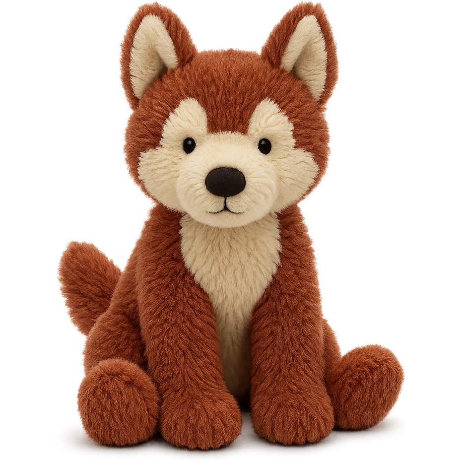 jellycat stuffed plush reddish-brown siberian husky pup emoji