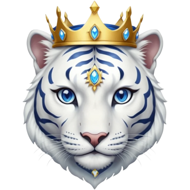 ESO Female white tiger khajiit leader of the umbral rose, blue eyes, blue 'third eye' gem, something symbolizing leadership ruling emoji