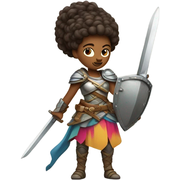 cute little warrior woman emoji