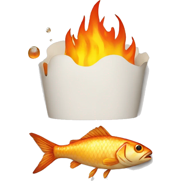 fire + fish = fried fish emoji