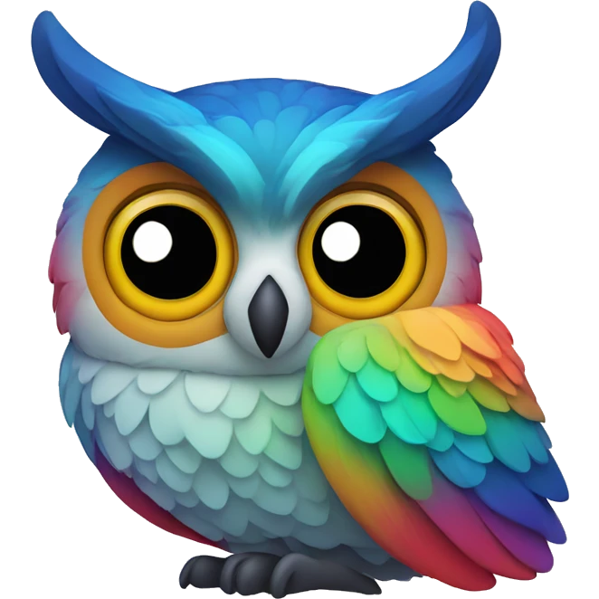 Colorful owl emoji