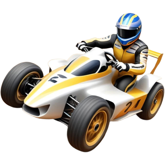 A high-speed racing car or motorcycle zooming down a track, leaving a trail of dust and excitement. The scene conveys energy and adrenaline, with blurred motion showing the speed and precision of motorsport, set against a dynamic racing track backdrop. emoji