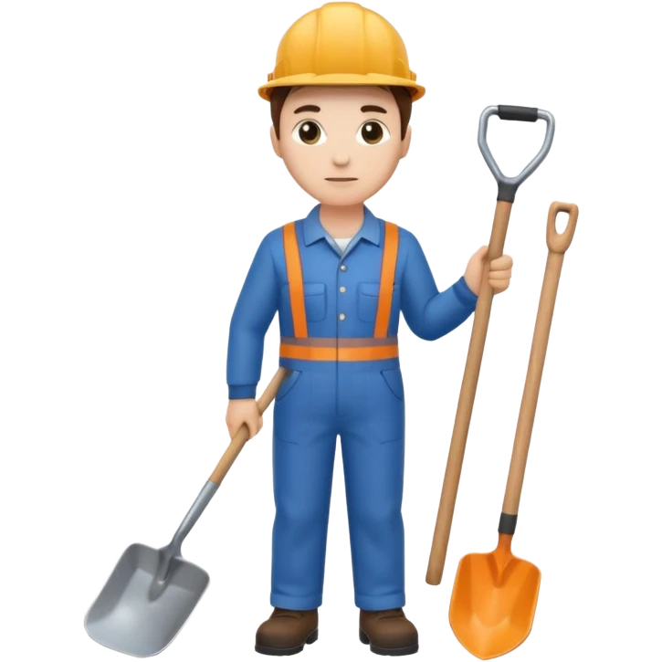 человек стоит с лопатой emoji