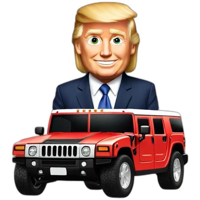 Donald Trump in a Hummer h1 emoji