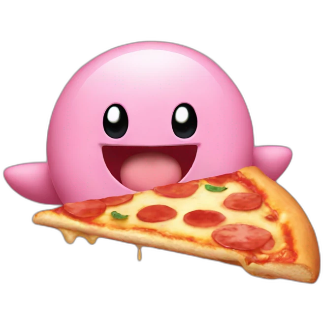 kirby eating pizza emoji