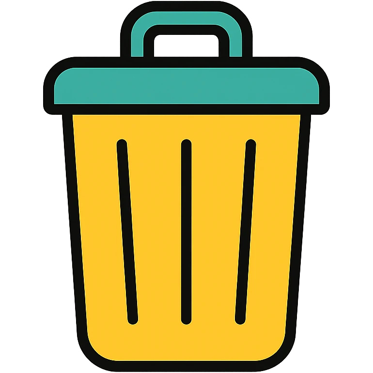 color outline icon of a trashcan emoji