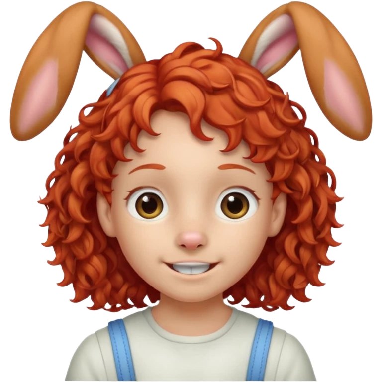 kid with braces bunny eared red haired curly emoji