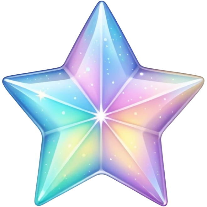 Sparkly glossy Pastel iridescent glass crystal estrella emoji