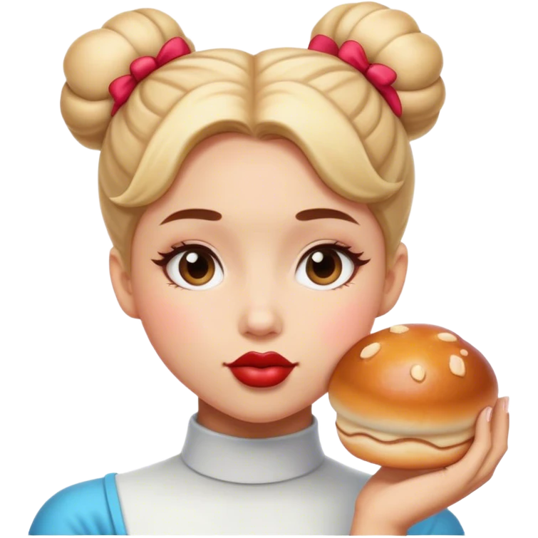 Kiss buns emoji