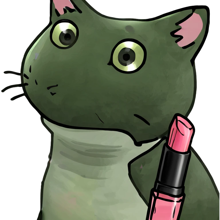 cat wearing lipgloss  emoji