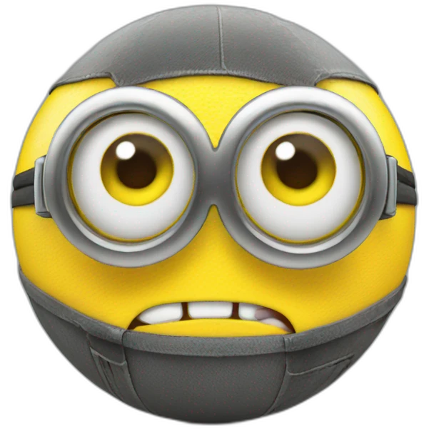 3d sphere with a cartoon minion face texture emoji