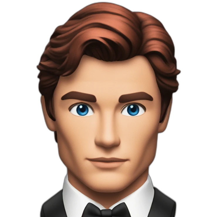 Alain Delon young bodybuilder blue eyes short neat red hair emoji