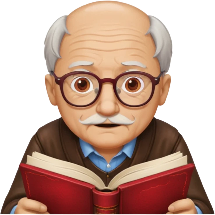 old man red glasses reading a book  emoji