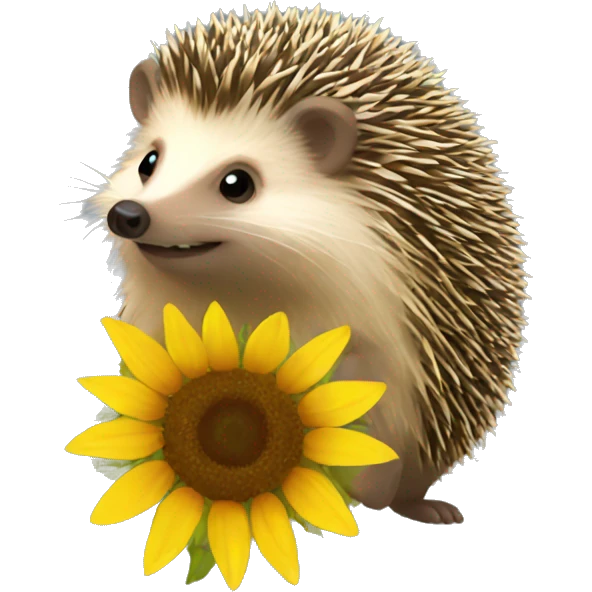 Hedgehog sunflower emoji